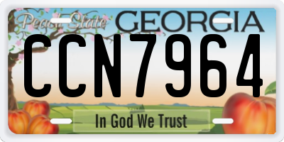 GA license plate CCN7964