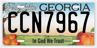 GA license plate CCN7967