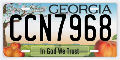 GA license plate CCN7968