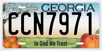 GA license plate CCN7971