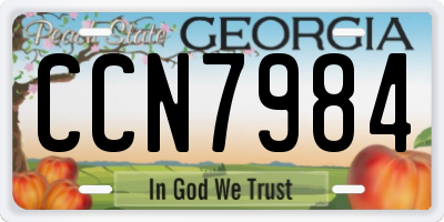 GA license plate CCN7984