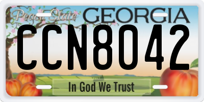 GA license plate CCN8042