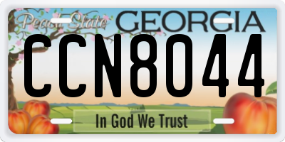 GA license plate CCN8044