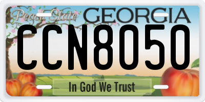GA license plate CCN8050