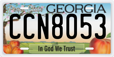 GA license plate CCN8053