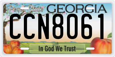 GA license plate CCN8061