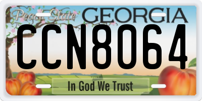 GA license plate CCN8064