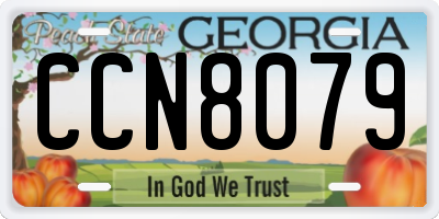 GA license plate CCN8079