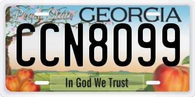 GA license plate CCN8099
