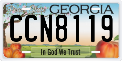 GA license plate CCN8119