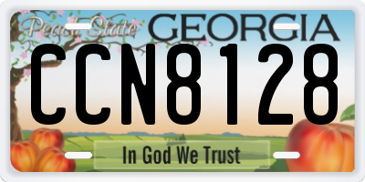 GA license plate CCN8128