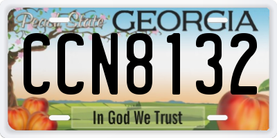 GA license plate CCN8132