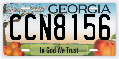 GA license plate CCN8156