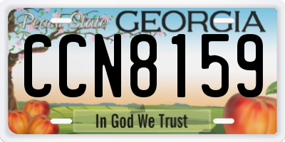 GA license plate CCN8159