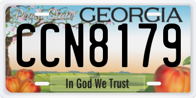 GA license plate CCN8179