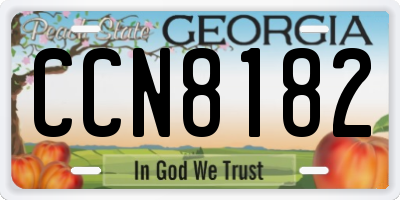 GA license plate CCN8182
