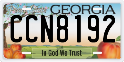 GA license plate CCN8192