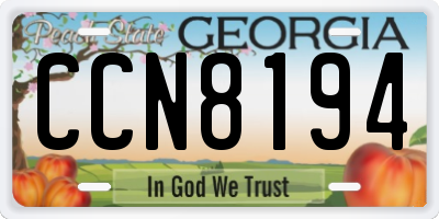 GA license plate CCN8194
