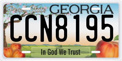 GA license plate CCN8195