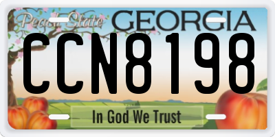 GA license plate CCN8198