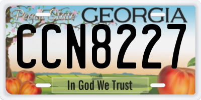GA license plate CCN8227