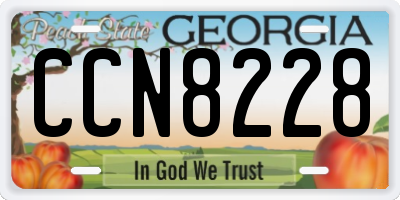 GA license plate CCN8228