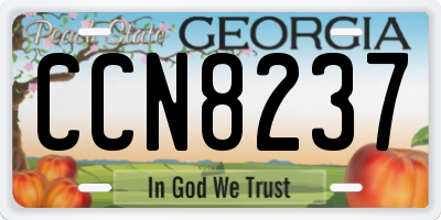 GA license plate CCN8237