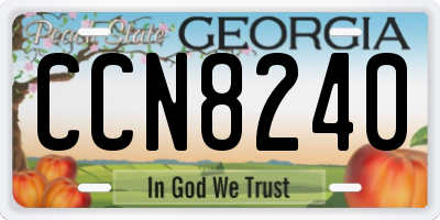 GA license plate CCN8240
