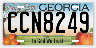 GA license plate CCN8249
