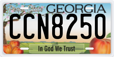 GA license plate CCN8250