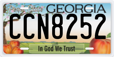 GA license plate CCN8252