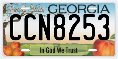 GA license plate CCN8253