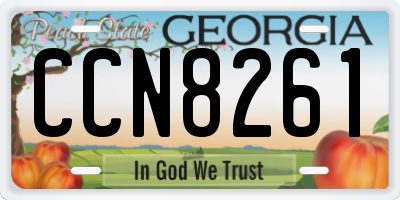 GA license plate CCN8261