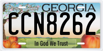GA license plate CCN8262