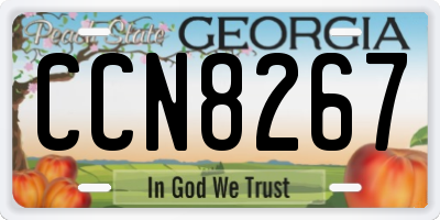 GA license plate CCN8267