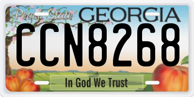 GA license plate CCN8268