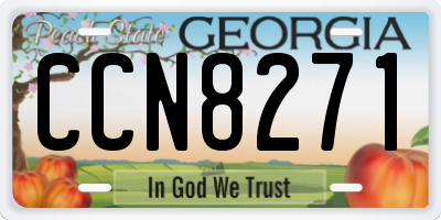GA license plate CCN8271