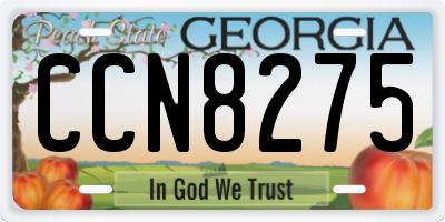 GA license plate CCN8275