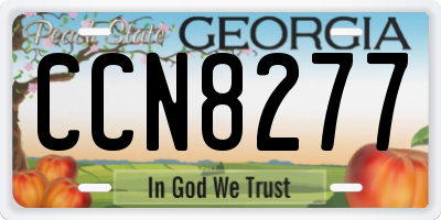 GA license plate CCN8277