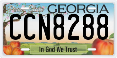 GA license plate CCN8288
