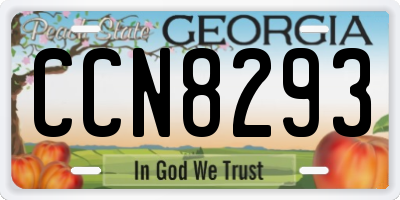 GA license plate CCN8293