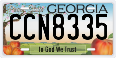 GA license plate CCN8335