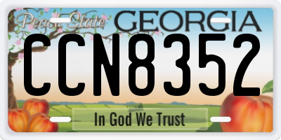 GA license plate CCN8352