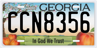 GA license plate CCN8356