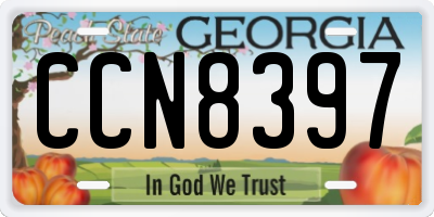 GA license plate CCN8397