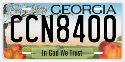 GA license plate CCN8400