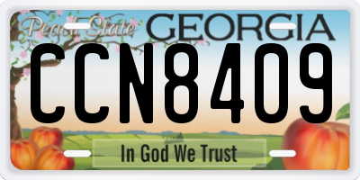 GA license plate CCN8409