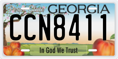 GA license plate CCN8411