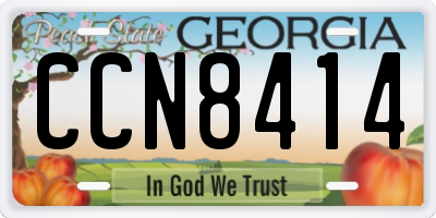 GA license plate CCN8414