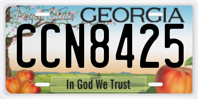 GA license plate CCN8425